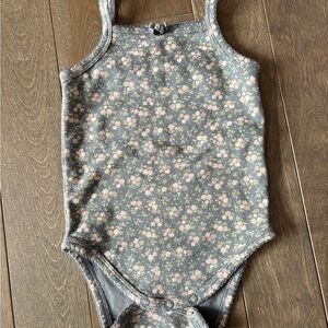 Jamie Kay Floral Bodysuit in Gray and Pink